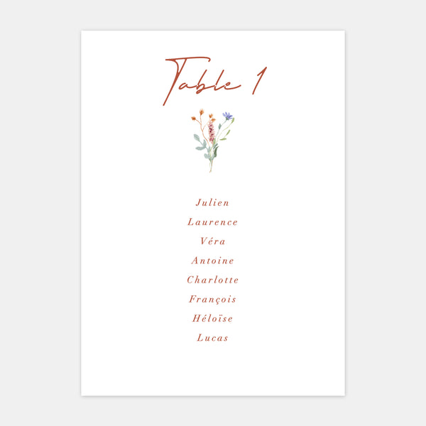 Rustic coat of arms wedding table plan - 5ex