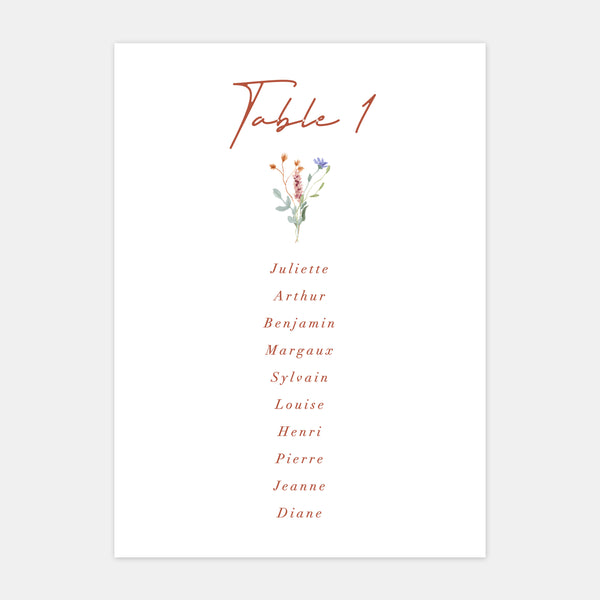 Rustic coat of arms wedding table plan - 5ex