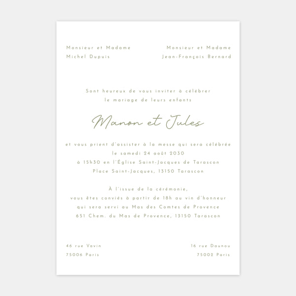 Beautiful home wedding invitation