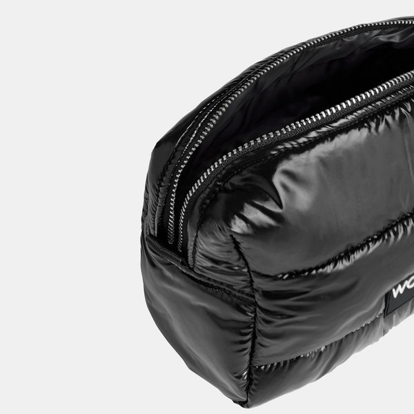 Trousse de toilette de voyage matelassée - Glossy noir