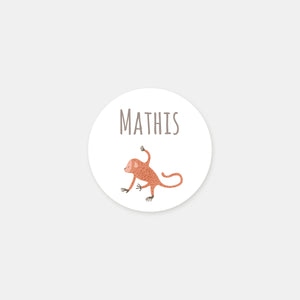 Personalized jungle monkey birth stickers - 48ex