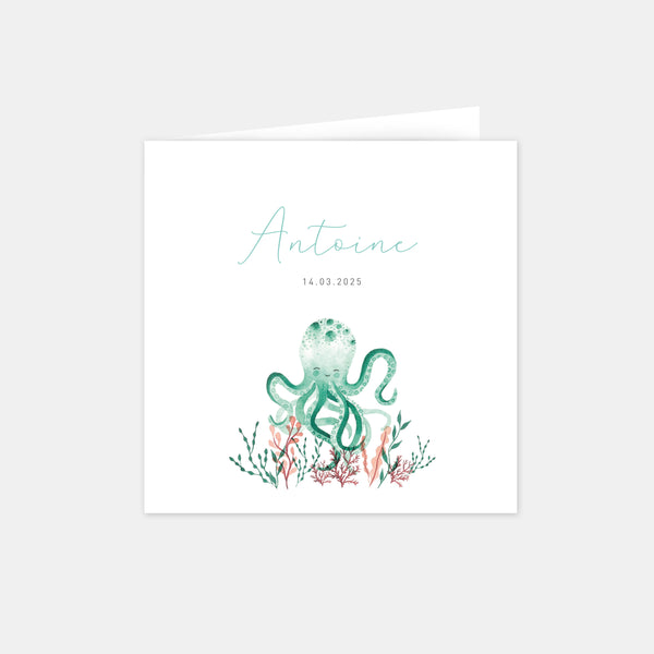 Faire-part naissance petite pieuvre