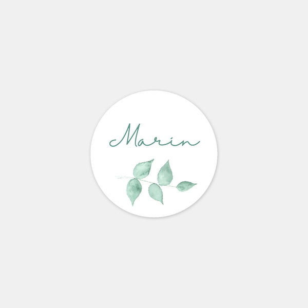 Personalisierte botanische Aquarell-Geburtsaufkleber – 48ex