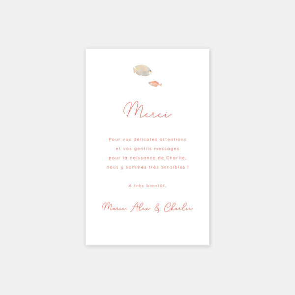 Seabed birth thank you card