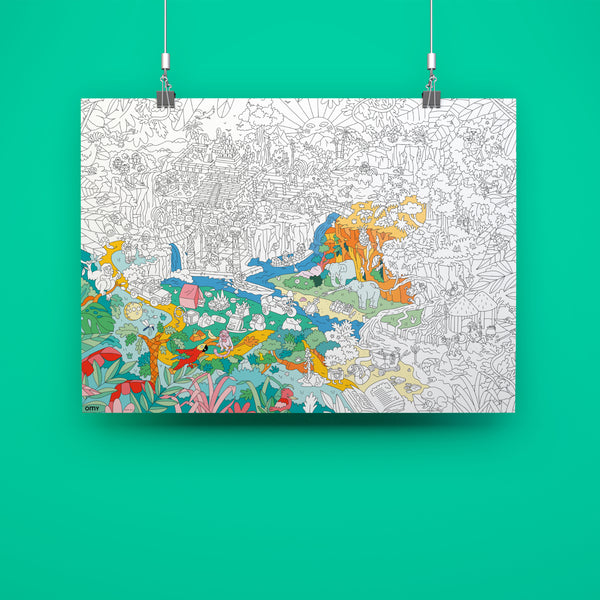 Poster géant a colorier Jungle