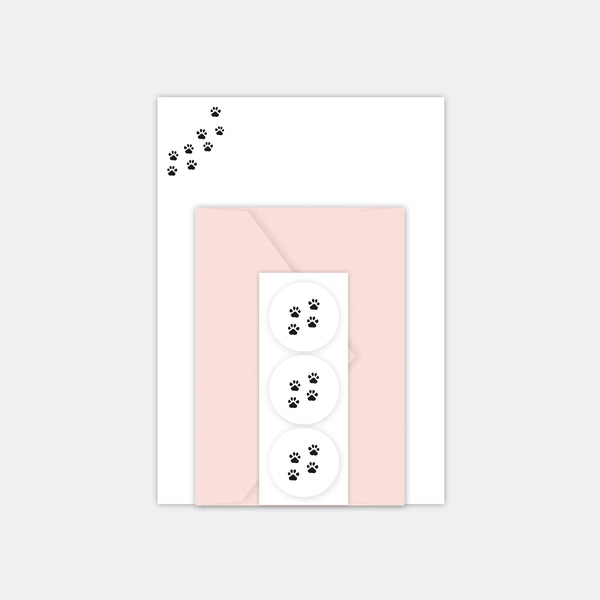 Set de papiers à lettre - Pattes de chat
