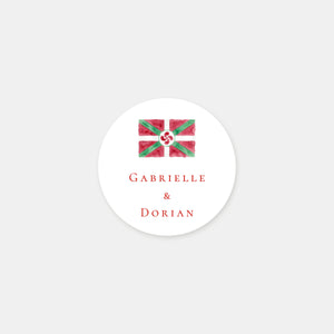 Stickers personnalisés prénoms drapeau du Pays Basque