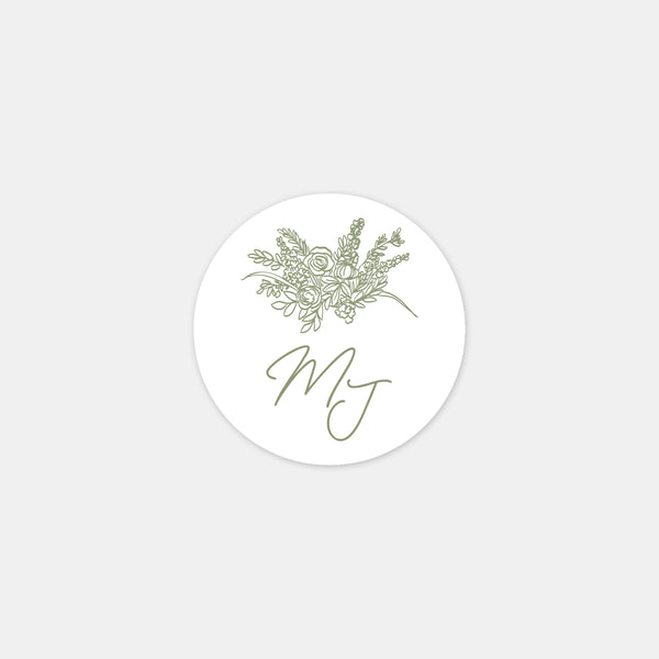 Stickers personnalisés bouquet de mariage