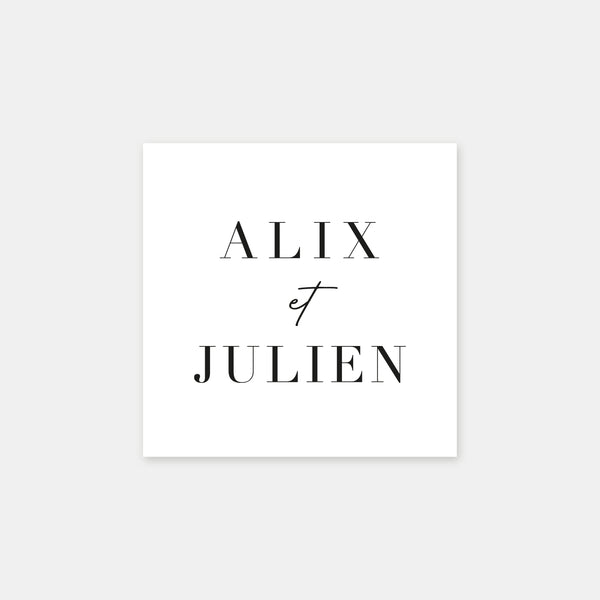 Discreet, modern personalized stamp