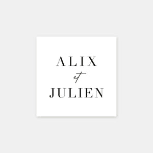 Discreet, modern personalized stamp