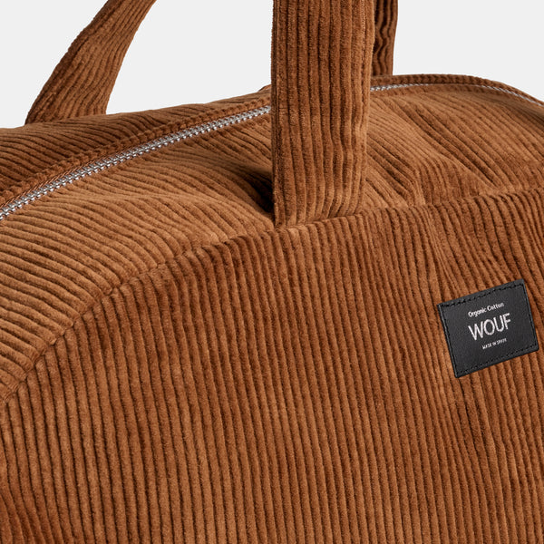 Sac de weekend velours - Caramel