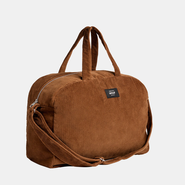 Sac de weekend velours - Caramel