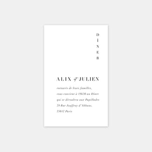 Discreet modern wedding invitation card
