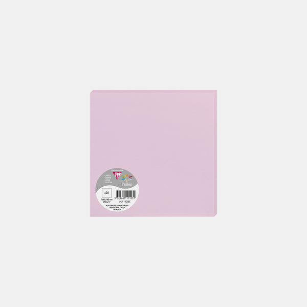 Karte 160x160 Pergament 210g gezuckerter rosa Pollen