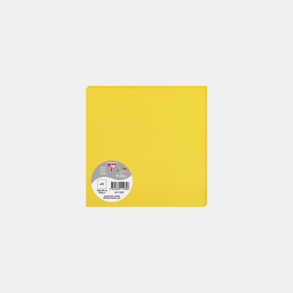 Carte 160x160 velin 210g jaune soleil Pollen