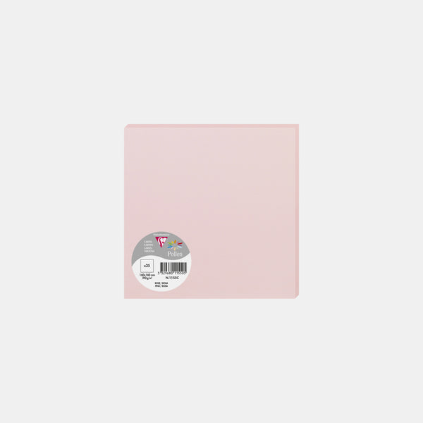 Carte 160x160 velin 210g rose Pollen