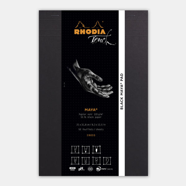 Bloc maya A4+ cross and dot papier noir 120 g/m²