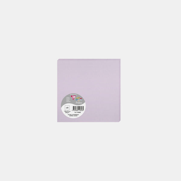 Carte 135x135 velin 210g glycine Pollen