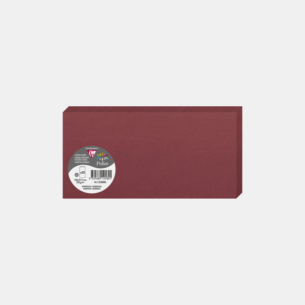 Carte pré pliée 213x213 velin 210g bordeaux Pollen