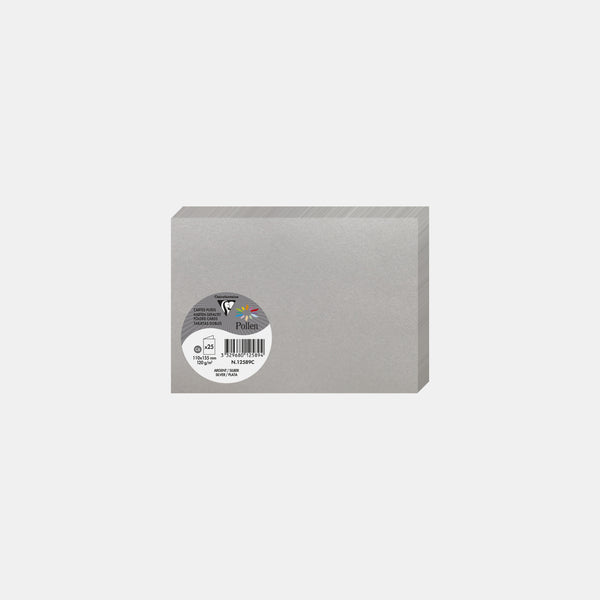Pre-folded card 110x210 iridescent 210g silver Pollen