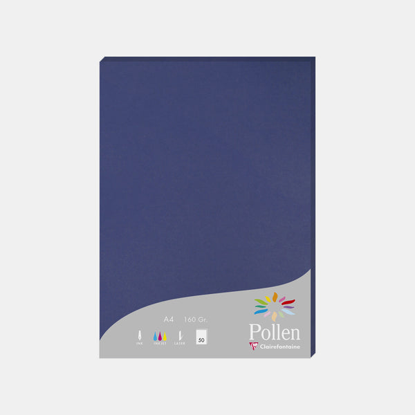 Feuille A4 velin 160g bleu nuit Pollen