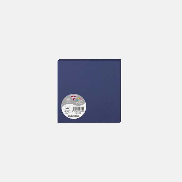 Carte 135x135 velin 210g bleu nuit Pollen