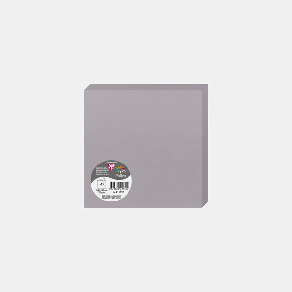 Carte pré pliée 160x320 velin 210g gris koala Pollen