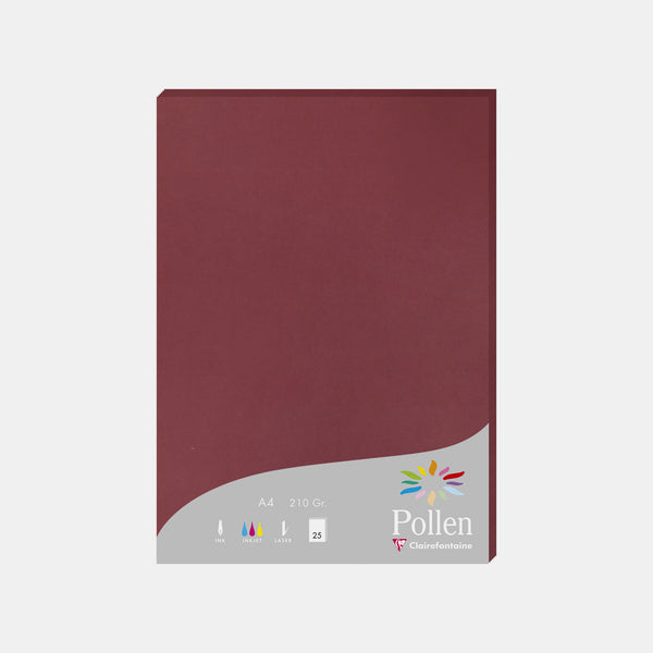 Feuille A4 velin 210g bordeaux Pollen