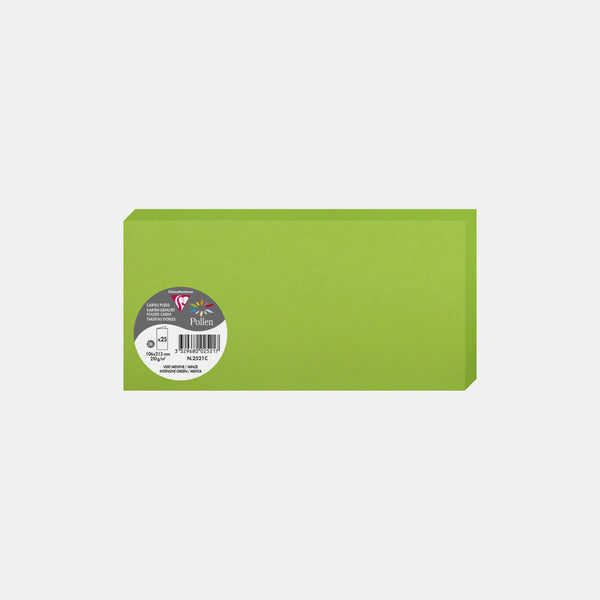 Carte pré pliée 213x213 velin 210g vert menthe Pollen