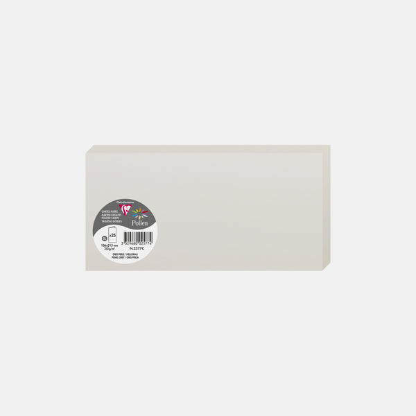Carte pré pliée 213x213 velin 210g gris perle Pollen