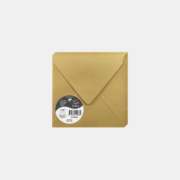 Umschlag 140x140 schillernd 120g Goldpollen