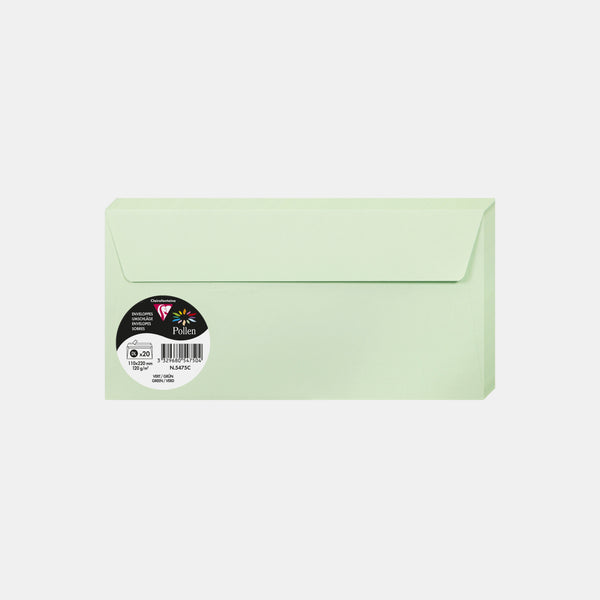 Envelope 110x220 vellum 120g green Pollen