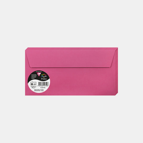 Enveloppe 110x220 velin 120g rose fuchsia Pollen