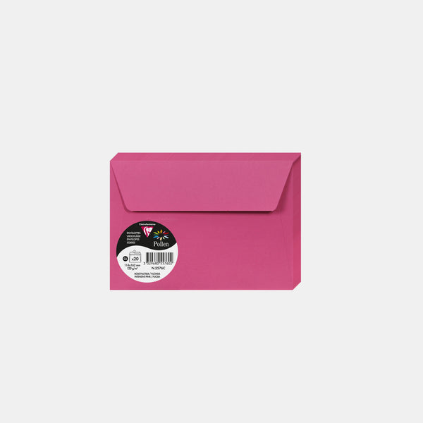 Enveloppe 114x162 velin 120g rose fuchsia Pollen