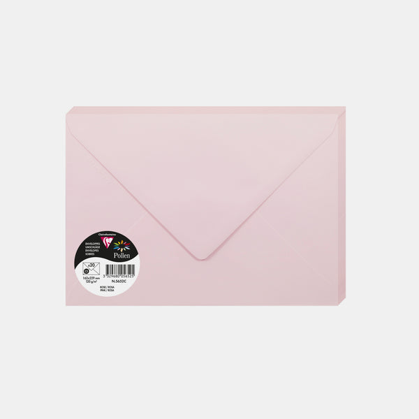 Enveloppe 162x229 velin 120g rose Pollen