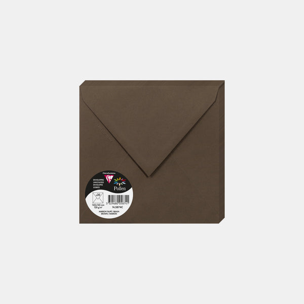 Envelope 165x165 vellum 120g taupe brown Pollen