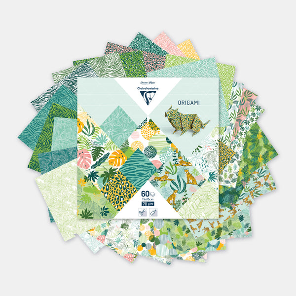 Papier origami 15x15 cm - Fraicheur exotique- 60 feuilles