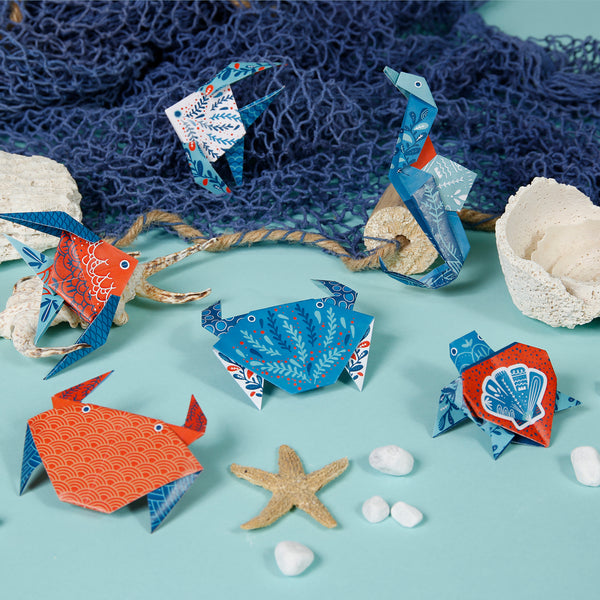 Kit Origami - Décor animaux marins - 60 feuilles 3 tailles