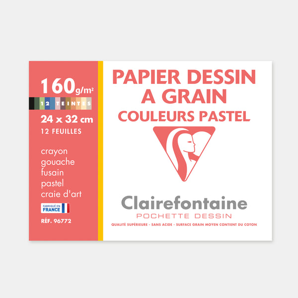 Pastellfarbener Zeichenpapierbeutel, 160 g – 24 x 32