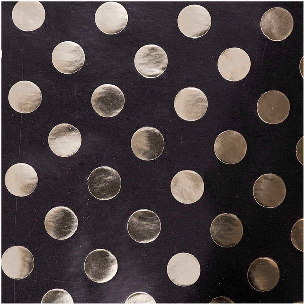 Papier cadeau noir pois dore