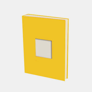 Fotoalbum, 30 x 24 cm, gelbe Leinwand, cremefarbene Innenseite