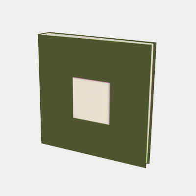 Fotoalbum 30x30 olivfarbenes Canvas mit cremefarbener Innenseite