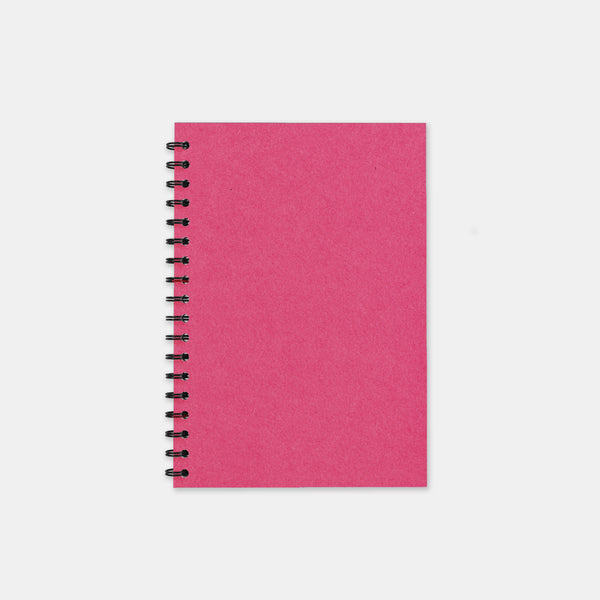 Fuschia-Recycling-Notizbuch, 105 x 155 linierte Seiten