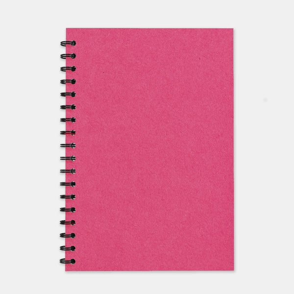 Fuschia recycled notebook 180x250 plain pages