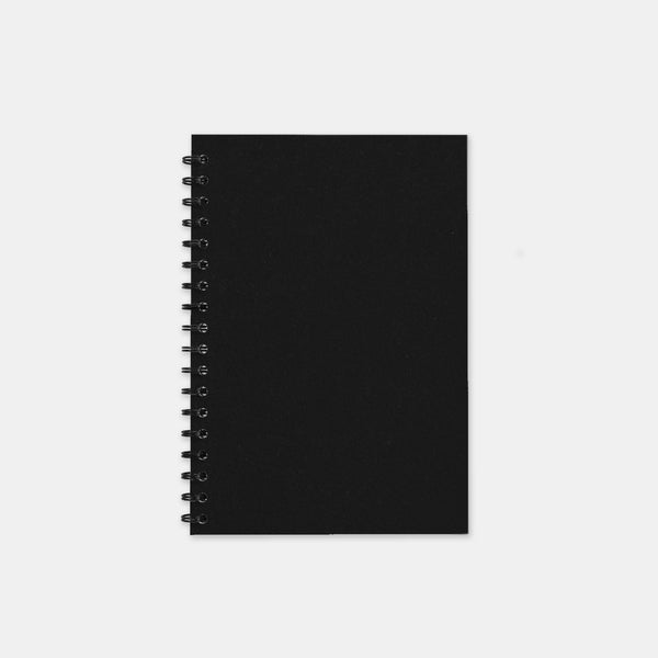 Schwarzes Recycling-Notizbuch, 105 x 155 einfache Seiten