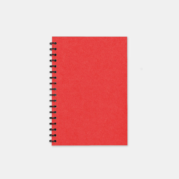Red recycled notebook 105x155 lined pages