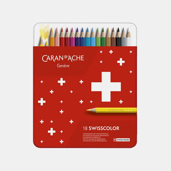 Schachtel mit 18 Swisscolor-Buntstiften