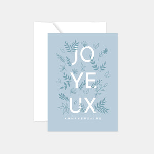 Carte Anniversaire - Végétal bleuet