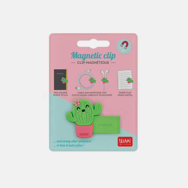 Magnetic cactus pen clip