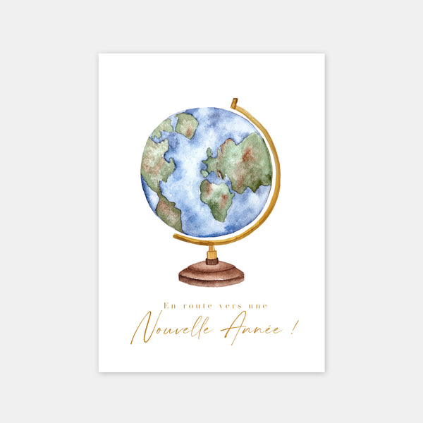 Carte de voeux personnalisée Mappemonde